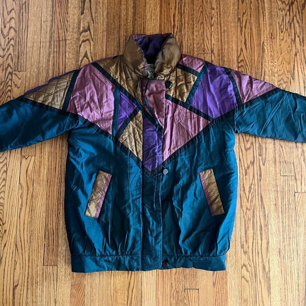 Vintage 80s 90s Patchwork Blockprint Bronton Appa… - image 2